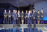 Große Bühne für die neue Boeing - LH Chef Spohr, CEO Ritter und ein Vertreter des Herstellers / Foto: Dennis Deis